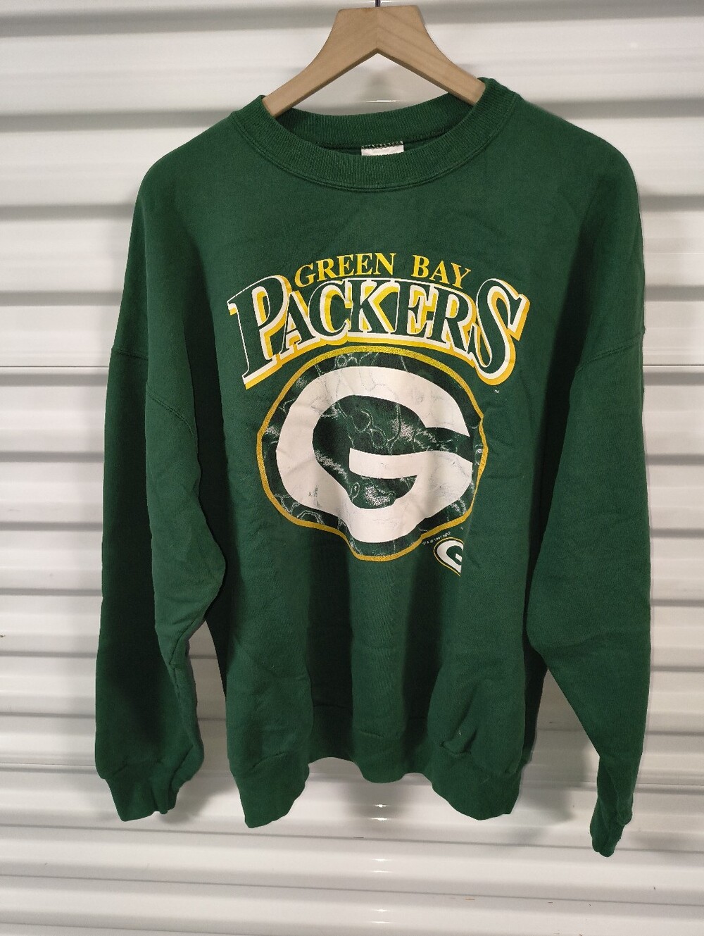 Vtg NFL Green Bay Packers Big Logo Crewneck Sweatshirt Size XXL